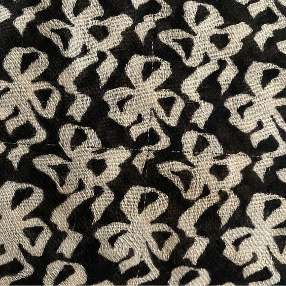 J.Crew Black and White Bow Print Scarf - Picture 2 of 4